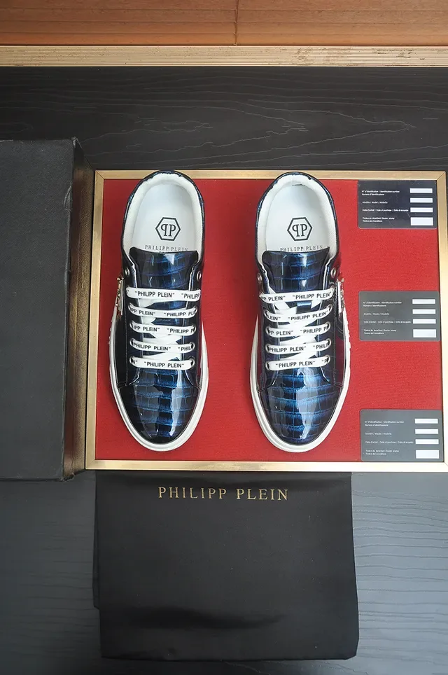 Philipp Plein নীল সাদা ক্রক-এমবসড উপরের ইরিডেসেন্ট গ্রেডিয়েন্ট লাইফস্টাইল স্নিকার 5