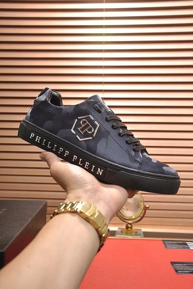 Philipp Plein ক্যামোফ্লাজ প্রিন্ট লেদার লো-টপ লাইফস্টাইল স্নিকার 7