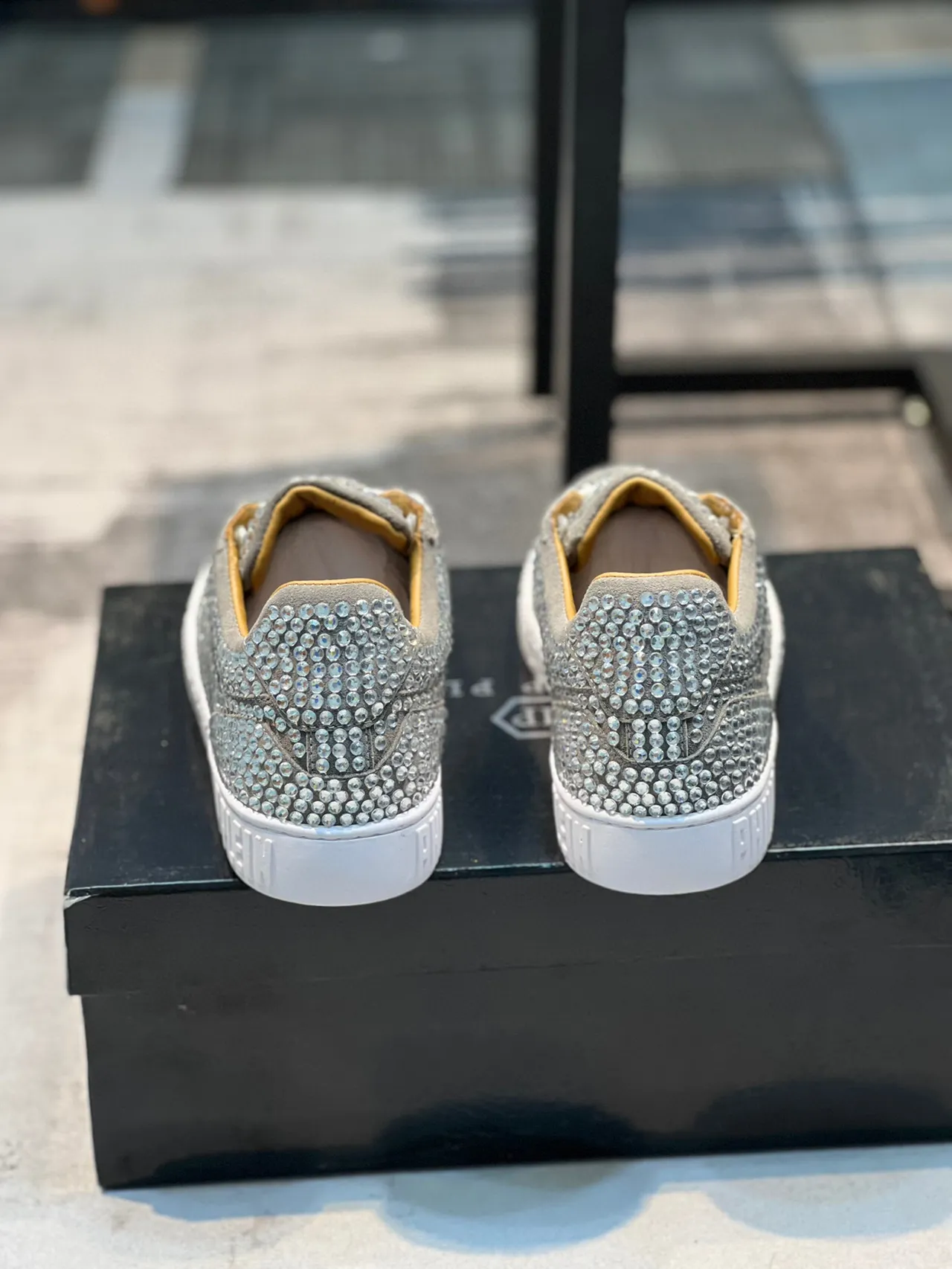 Philipp Plein Crystal-Embellished White Silver Lifestyle Sneaker 3