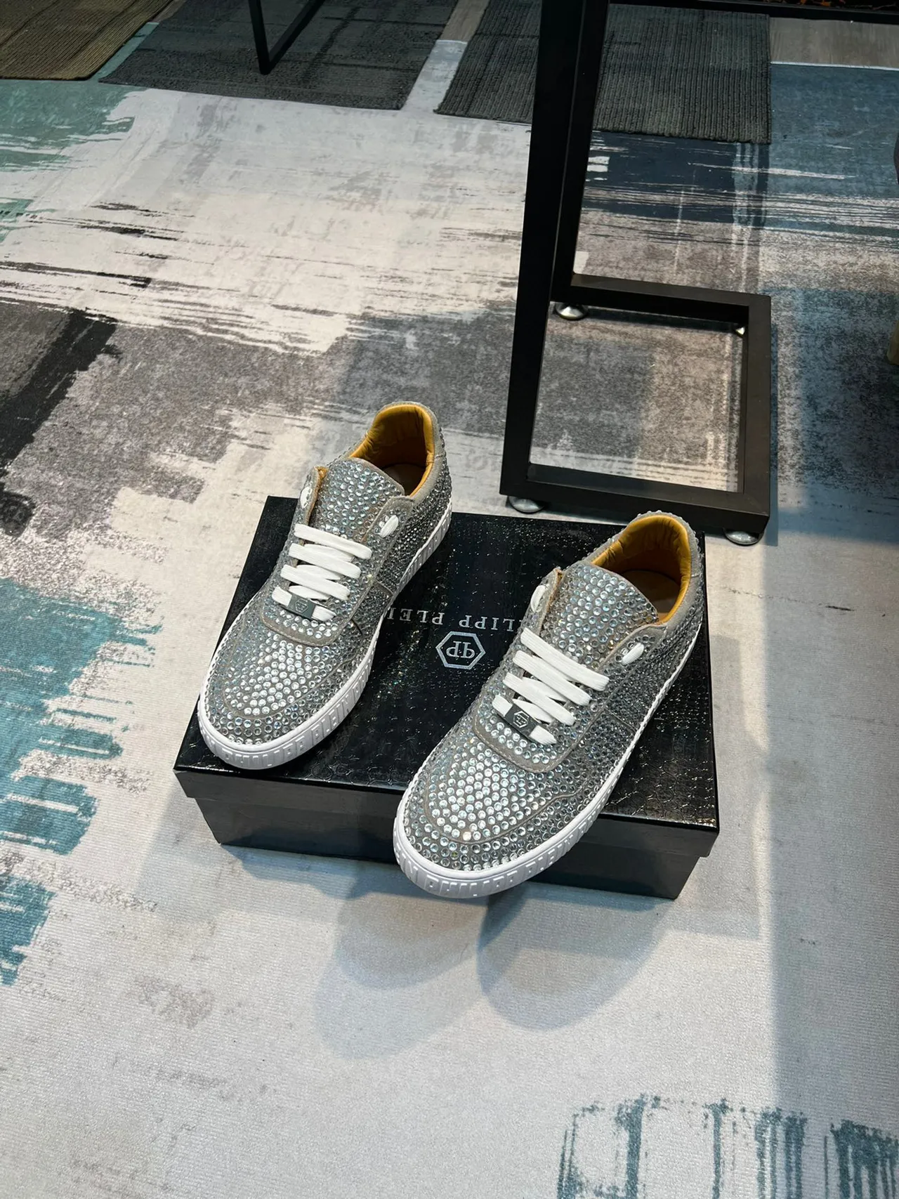 Philipp Plein Crystal-Embellished White Silver Lifestyle Sneaker 6