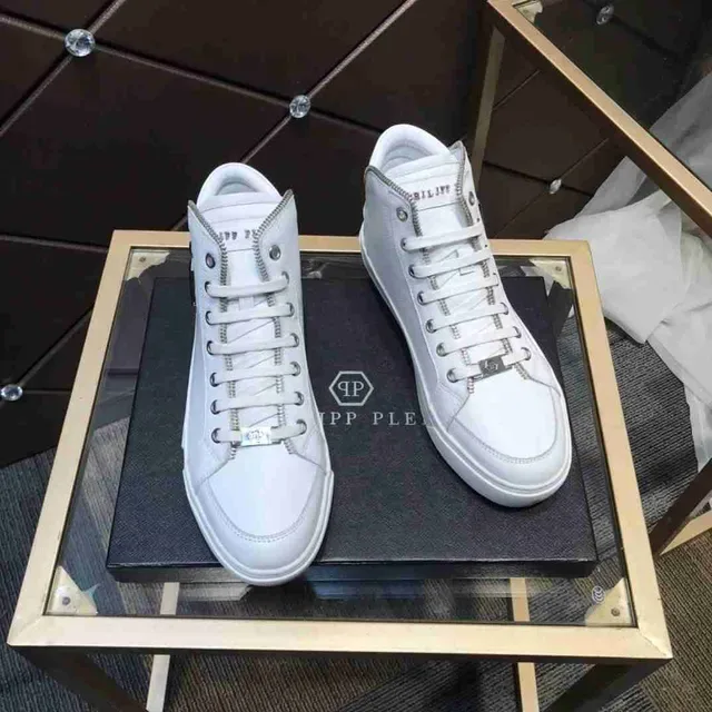 Philipp Plein हाई टॉप खुलि-प्रतীक सादा लाइफस्टाइल स्नीकर 5
