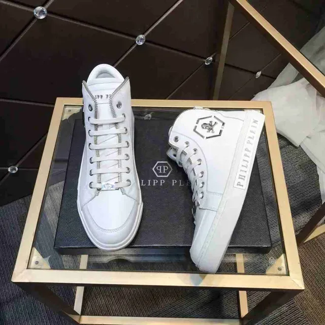 Philipp Plein हाई टॉप खुलि-प्रतীक सादा लाइफस्टाइल स्नीकर 6