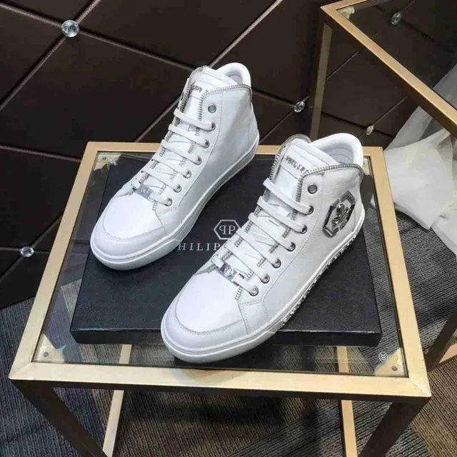 Philipp Plein हाई टॉप खुलि-प्रतীक सादा लाइफस्टाइल स्नीकर 7