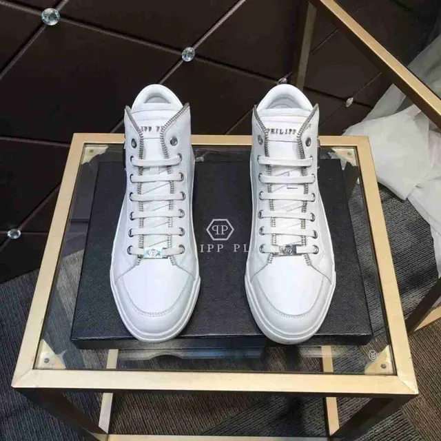 Philipp Plein हाई टॉप खुलि-प्रतীक सादा लाइफस्टाइल स्नीकर 8