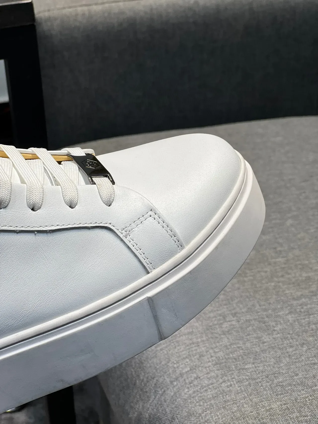 Philipp Plein উচ্চ টপ সাদা হলুদ চামড়ার লাইফস্টাইল স্নিকার 4