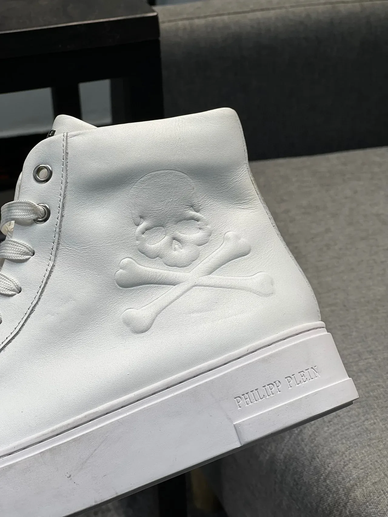 Philipp Plein উচ্চ টপ সাদা হলুদ চামড়ার লাইফস্টাইল স্নিকার 8