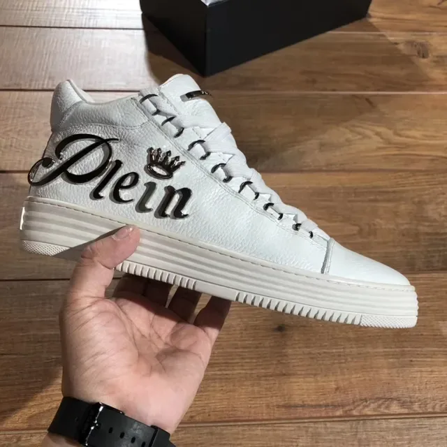 Philipp Plein Rockstar सफेद चमड़े का प्लेटफॉर्म लाइफस्टाइल स्नीकर 5