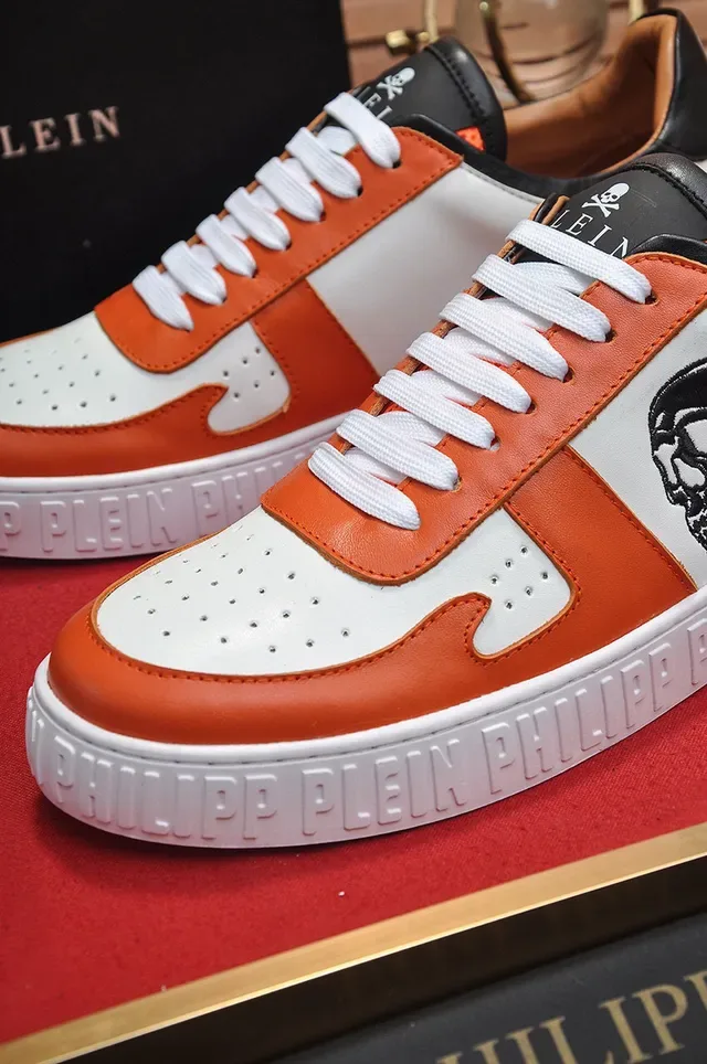 Philipp Plein Skull Graphic Orange White Black Lifestyle Sneakers 2