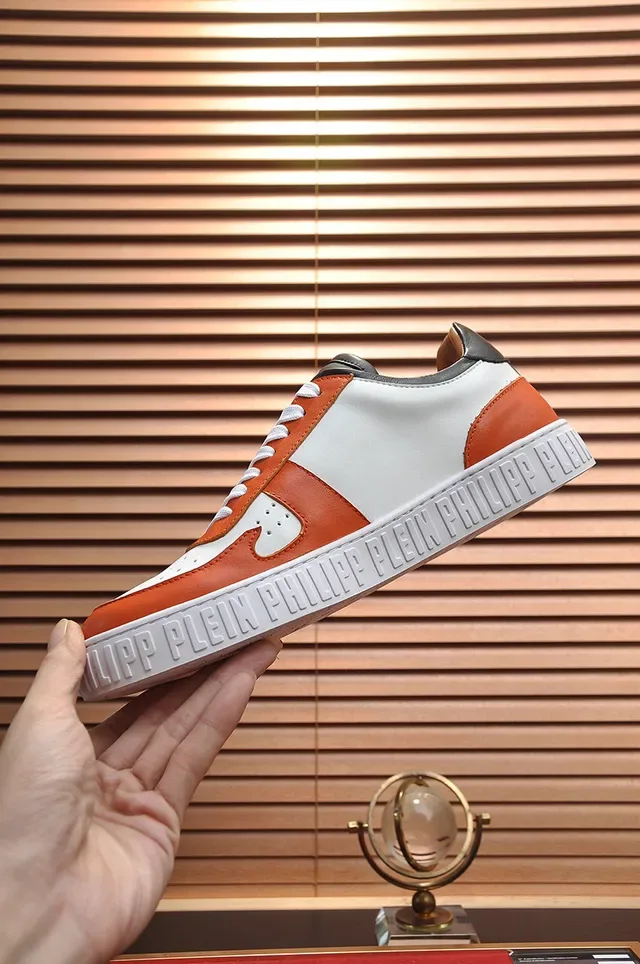 Philipp Plein Skull Graphic Orange White Black Lifestyle Sneakers 6