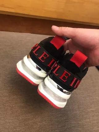 Philipp Plein Skull Logo Black Red White Chunky Sneakers 2