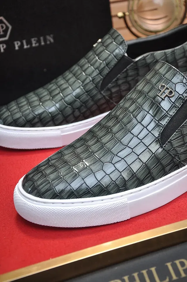 Philipp Plein Tênis Slip-On Croc-Embossed Preto e Branco Lifestyle 3