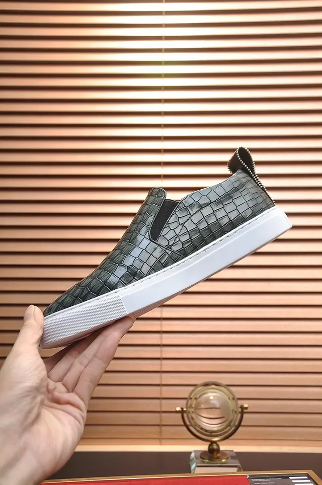 Philipp Plein Tênis Slip-On Croc-Embossed Preto e Branco Lifestyle 6