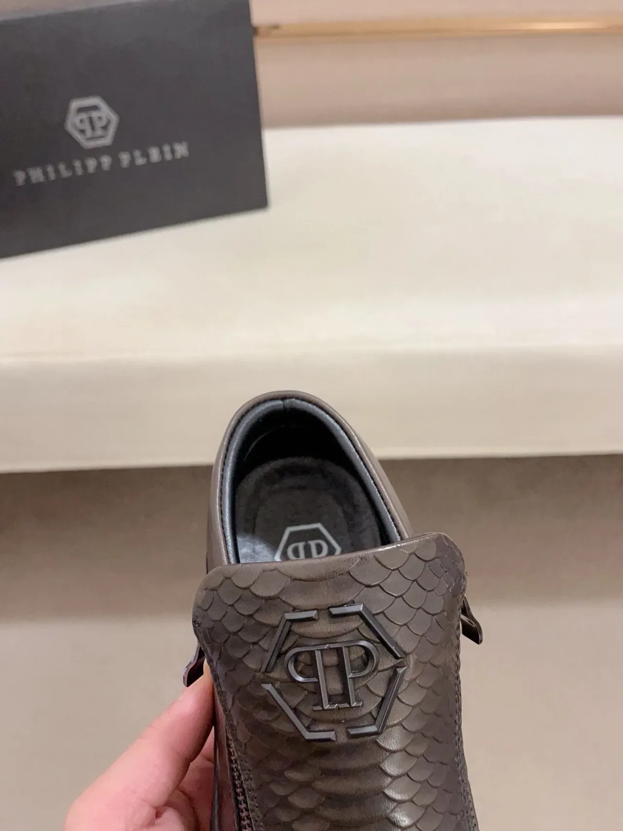 Philipp Plein सांप एम्बॉस्ड ज़िपर हाई-टॉप स्नीकर 6