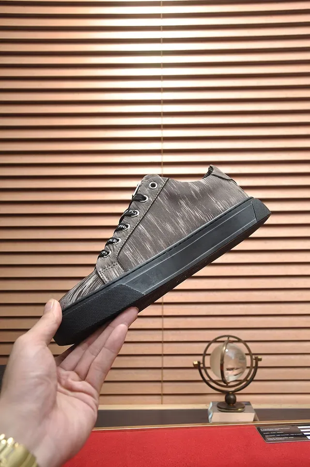 Philipp Plein Zapatillas Lifestyle Low-Top Texturadas con Grano de Madera 4