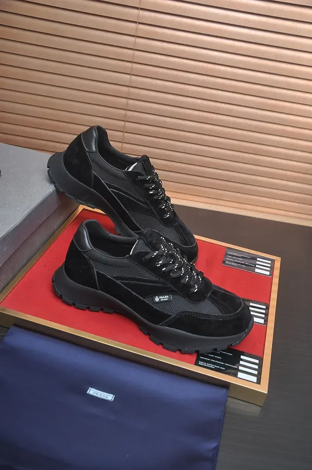 Prada Black Suede and Mesh Lifestyle Sneakers 3