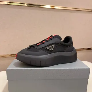 Prada Cloudbust Black and Red Chunky Sneakers