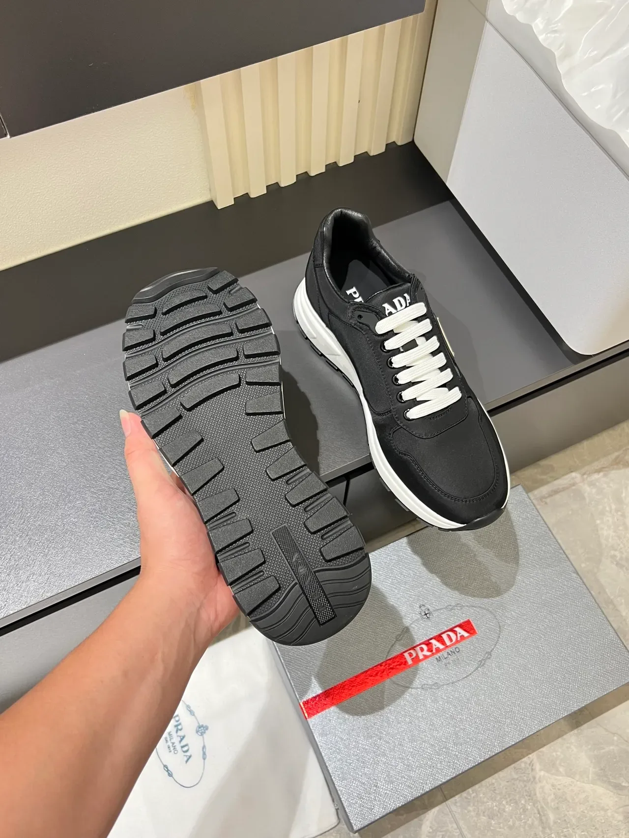 Prada Cloudbust Black and White Lifestyle Sneakers 3