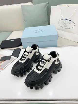 Prada Cloudbust Black and White Quilted Chunky Sneakers 7