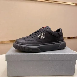Prada Cloudbust Black Red Low-Top Leather Upper Lifestyle Sneakers