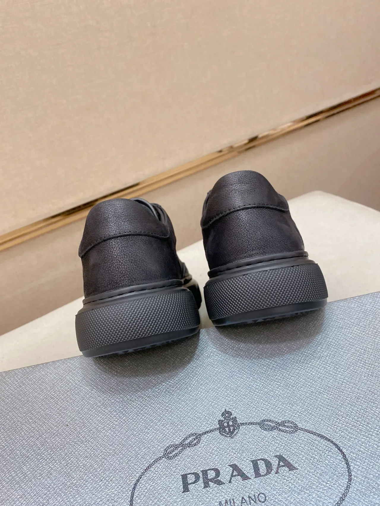Prada Cloudbust Black Red Low-Top Leather Upper Lifestyle Sneakers 3