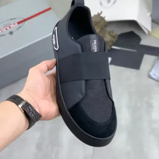 Prada Cloudbust Black Slip-On Elastic Strap Lifestyle Sneakers