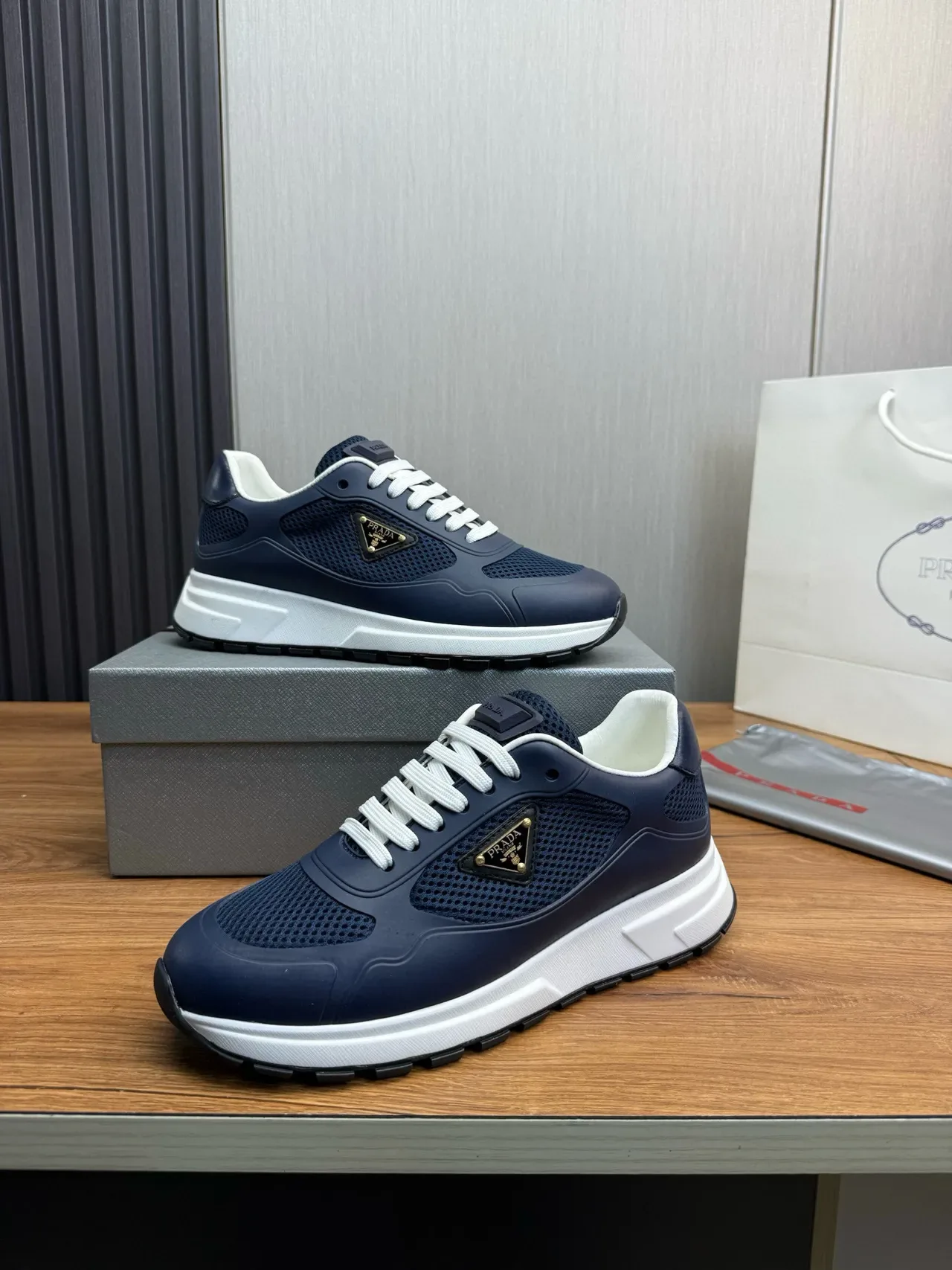 Prada Cloudbust Navy Mesh and Rubber Lifestyle Sneakers 4