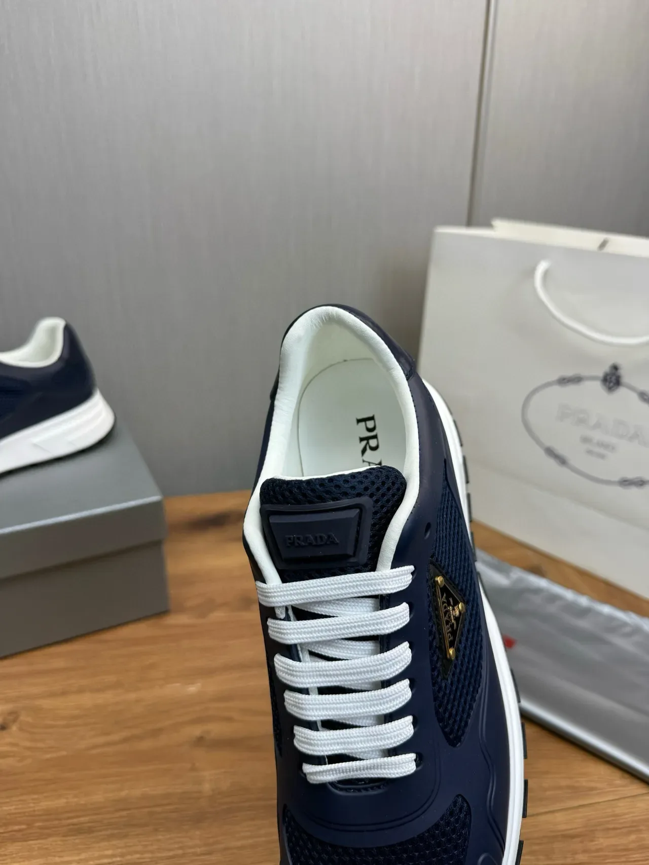 Prada Cloudbust Navy Mesh and Rubber Lifestyle Sneakers 10