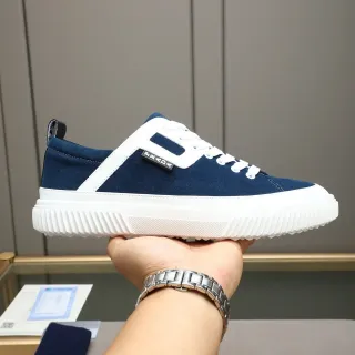 Prada Cloudbust Navy White Suede Upper Contrast Strap Lifestyle Sneakers