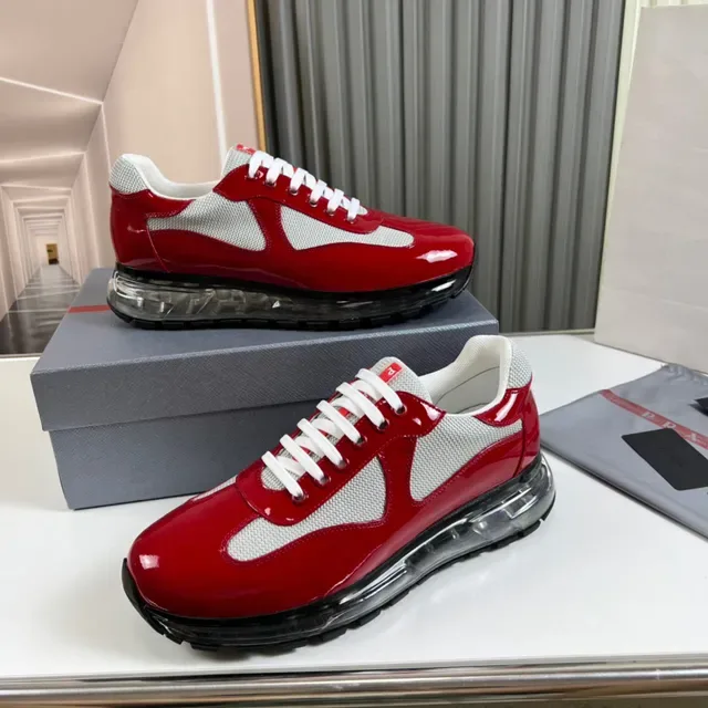 Prada Cloudbust Trainer Red and White Lifestyle Sneakers 7