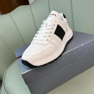 Prada Cloudbust White Black Low-Top Leather Upper Chunky Sneakers