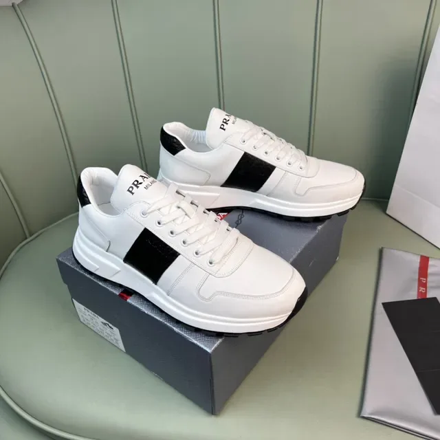 Prada Cloudbust White Black Low-Top Leather Upper Chunky Sneakers 8
