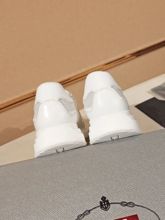 Prada Cloudbust White Leather and Mesh Chunky Sneakers 3