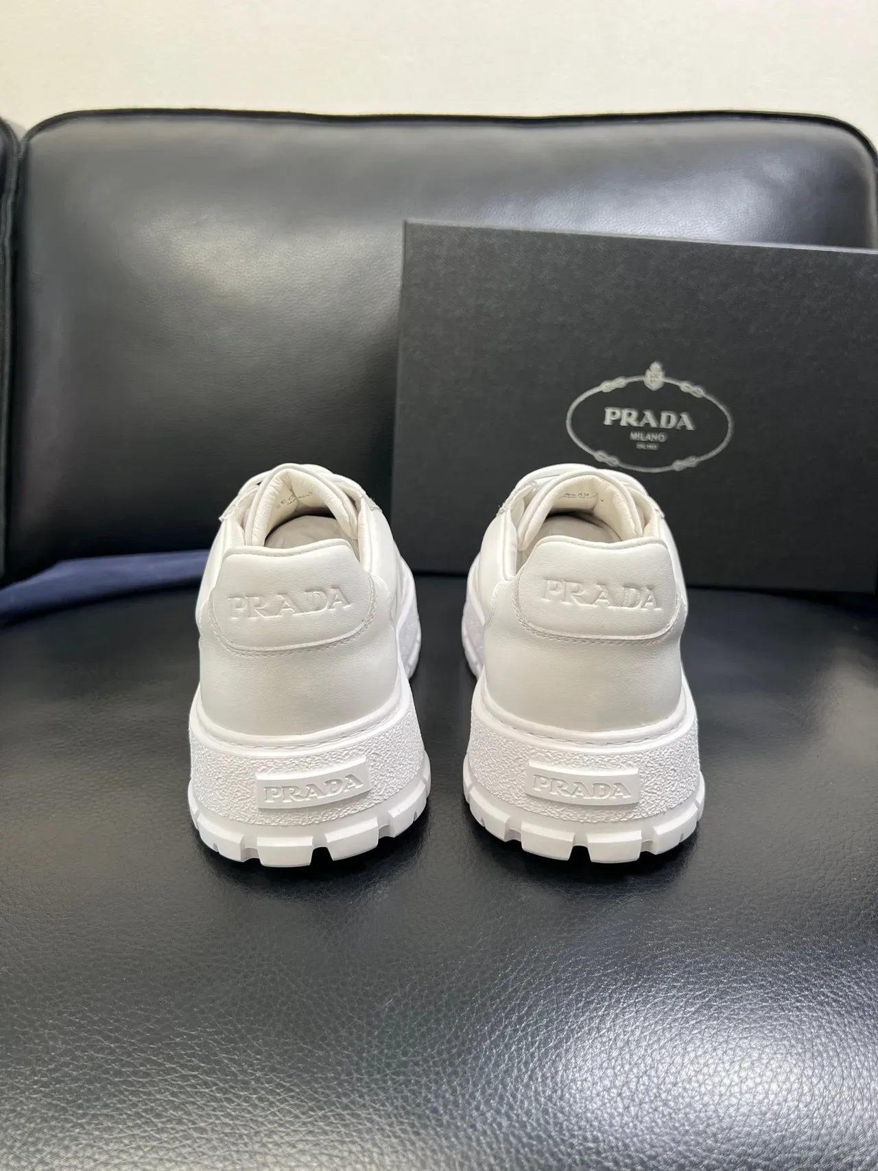 Prada Cloudbust White Leather Platform Lifestyle Sneakers 3