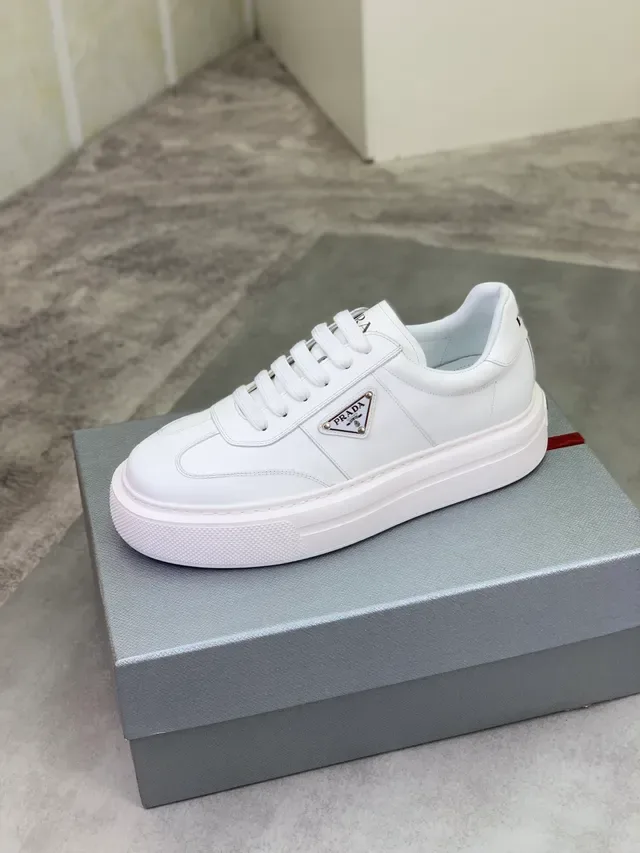 Prada Cloudbust White Leather Platform Sole Lifestyle Sneakers 4