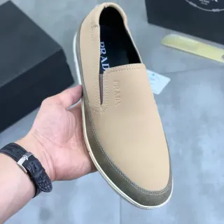 برادا Beige Army Green سليب أون ثنائي اللون موسين