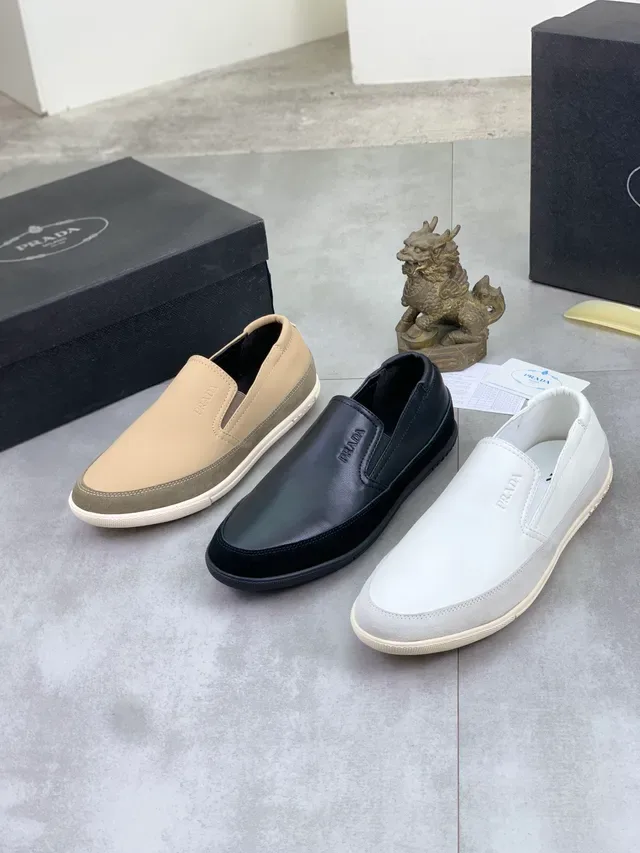 Prada Loafer Beige Army Green Slip-On Two-Tone Loafer 2