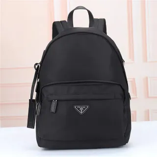 Prada Re-Nylon Black Construction Minimalist Casual Backpack