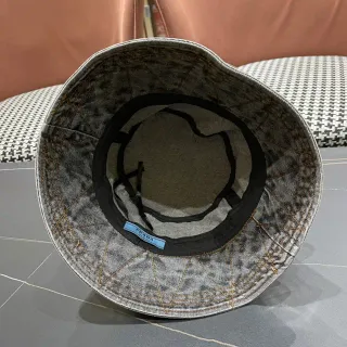 Prada Washed Gray Denim Bucket Hat