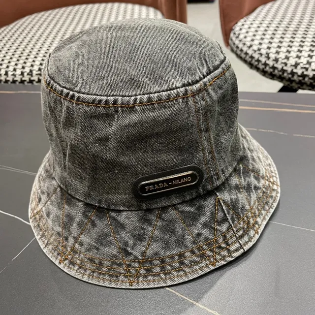 Prada sombrero bucket denim lavado gris 3