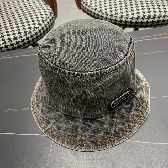 Prada sombrero bucket denim lavado gris 4