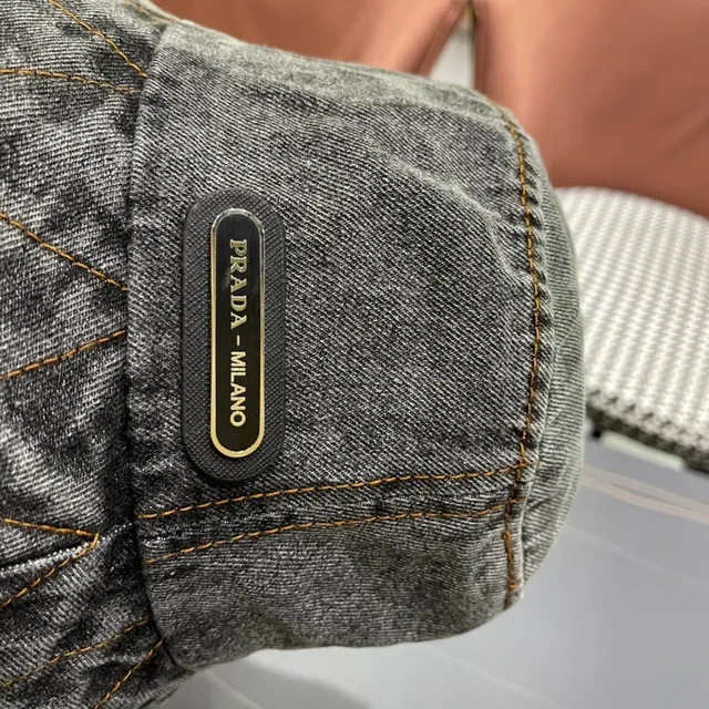 Prada sombrero bucket denim lavado gris 9