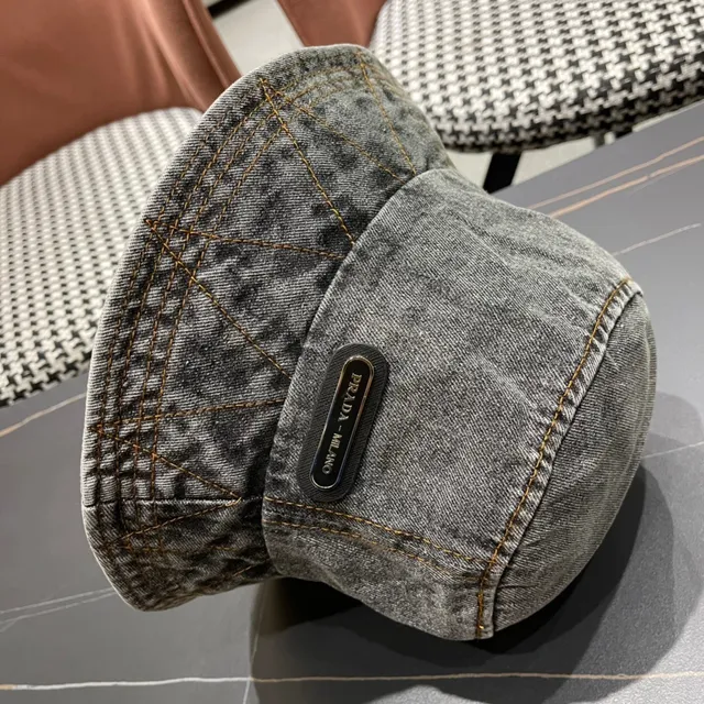 Prada sombrero bucket denim lavado gris 10