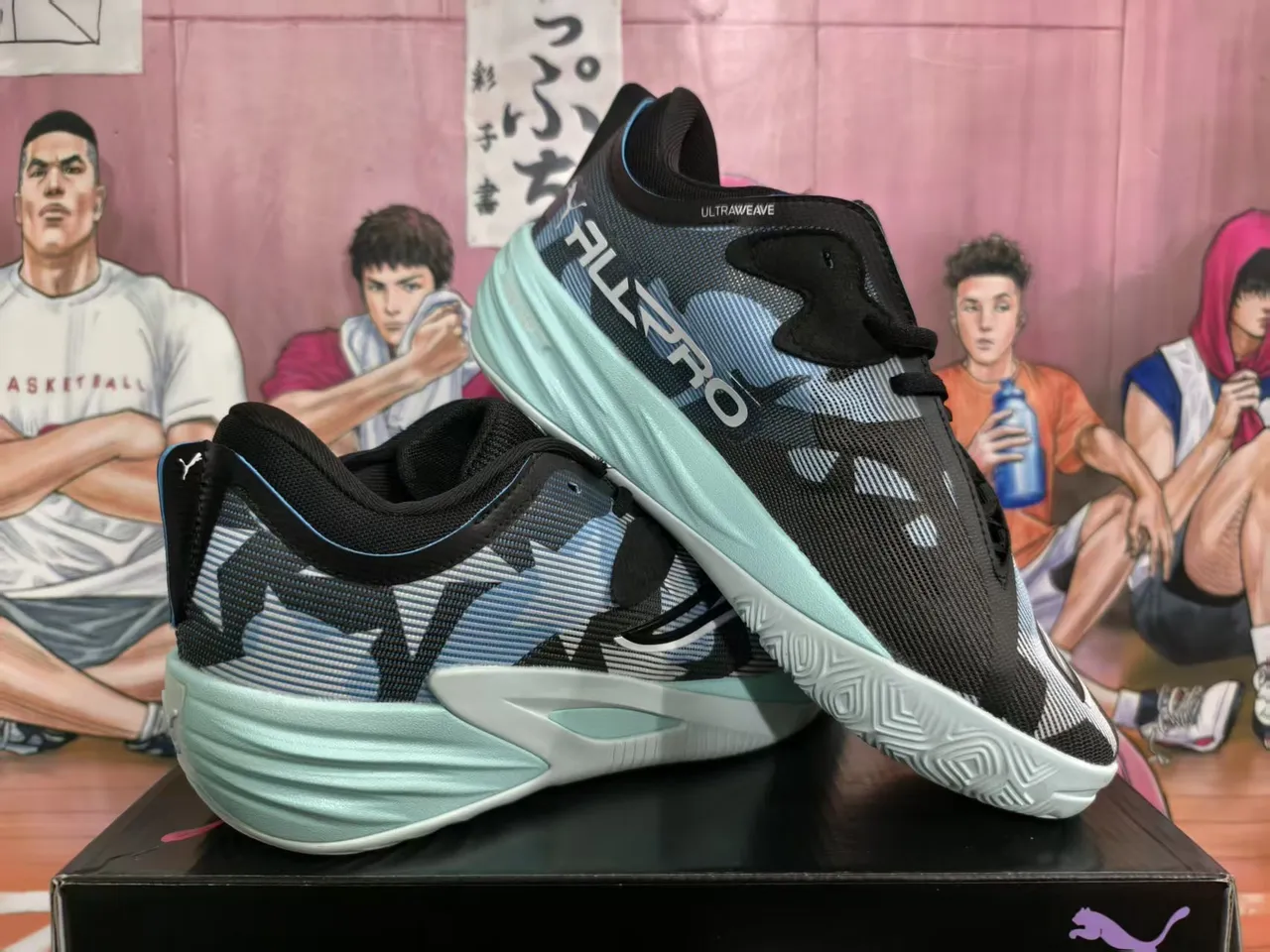 Puma ALLPRO Ultrawave Camo Black Mint Green أحذية كرة السلة 2