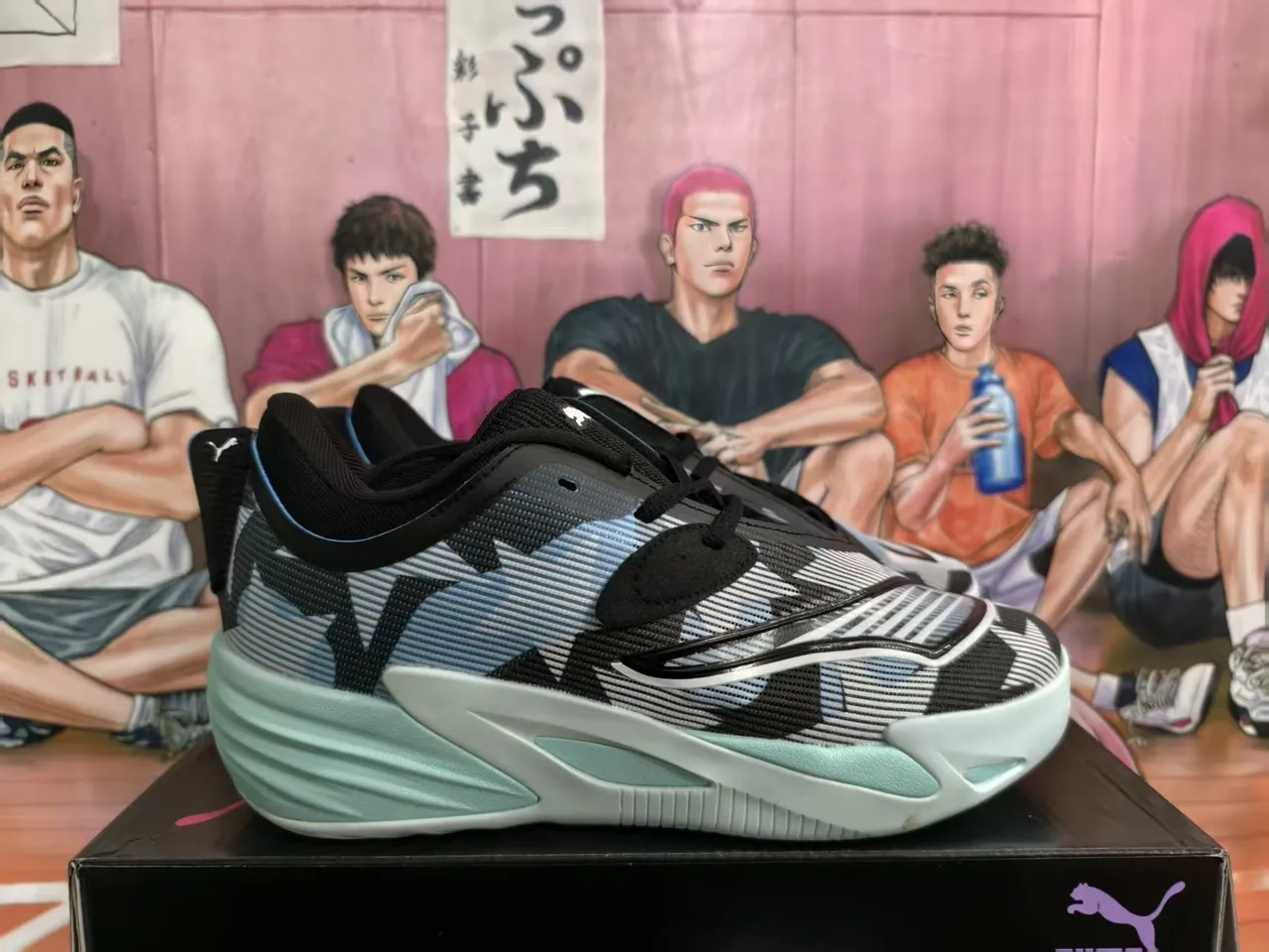 Puma ALLPRO Ultrawave Camo Black Mint Green أحذية كرة السلة 3