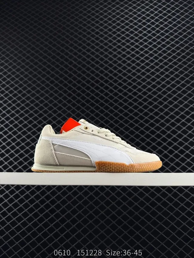 Puma Bella Donna Tênis lifestyle bege branco laranja goma 6