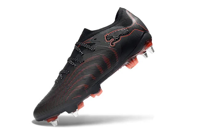 Puma Future Z কালো লাল ফার্ম গ্রাউন্ড ফুটবল জুতা 3