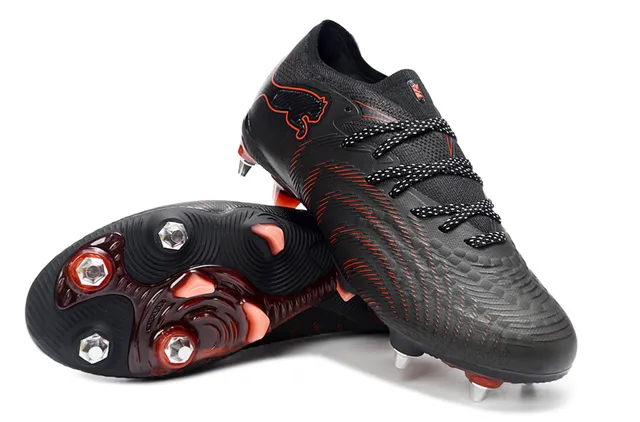 Puma Future Z কালো লাল ফার্ম গ্রাউন্ড ফুটবল জুতা 4