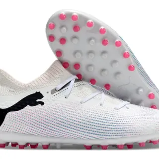Puma Future Z 白色粉色针织鞋面 低帮领 草地足球鞋