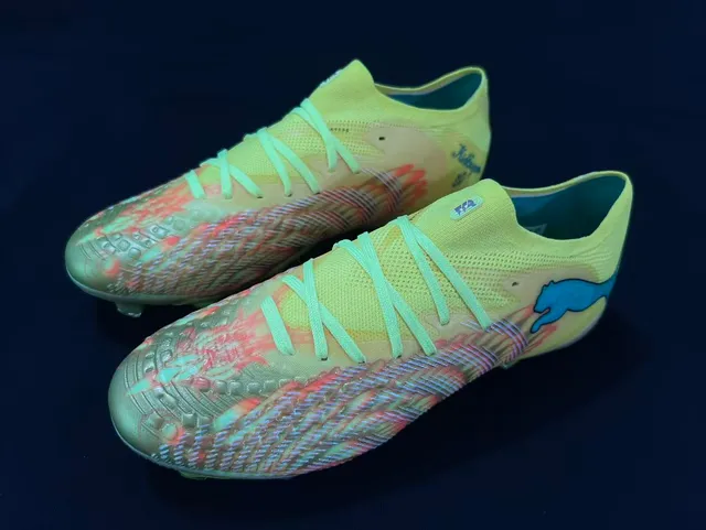 Puma Future Z হলুদ ইরিডেসেন্ট সোনালী আগুন ফার্ম-গ্রাউন্ড সকার শোজ 7