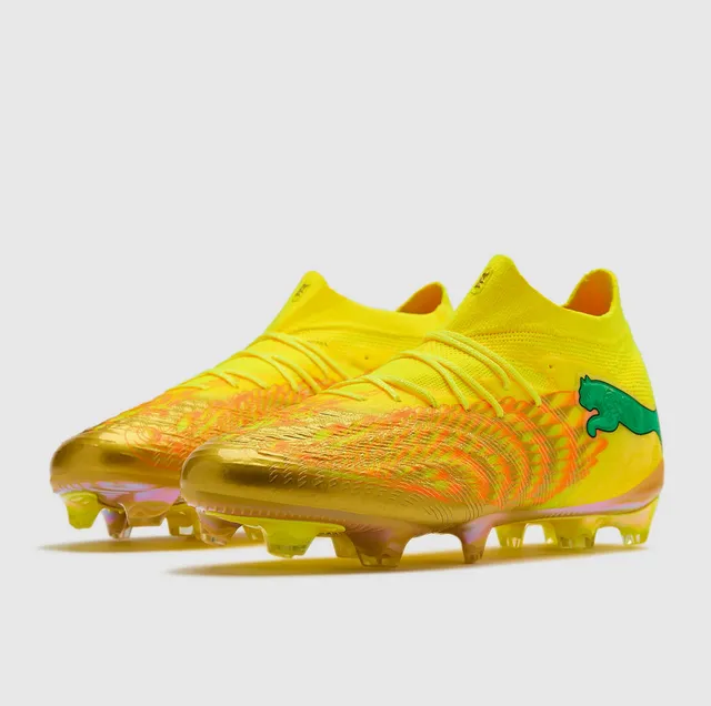 Puma Future Z হলুদ ইরিডেসেন্ট সোনালী আগুন ফার্ম-গ্রাউন্ড সকার শোজ 15